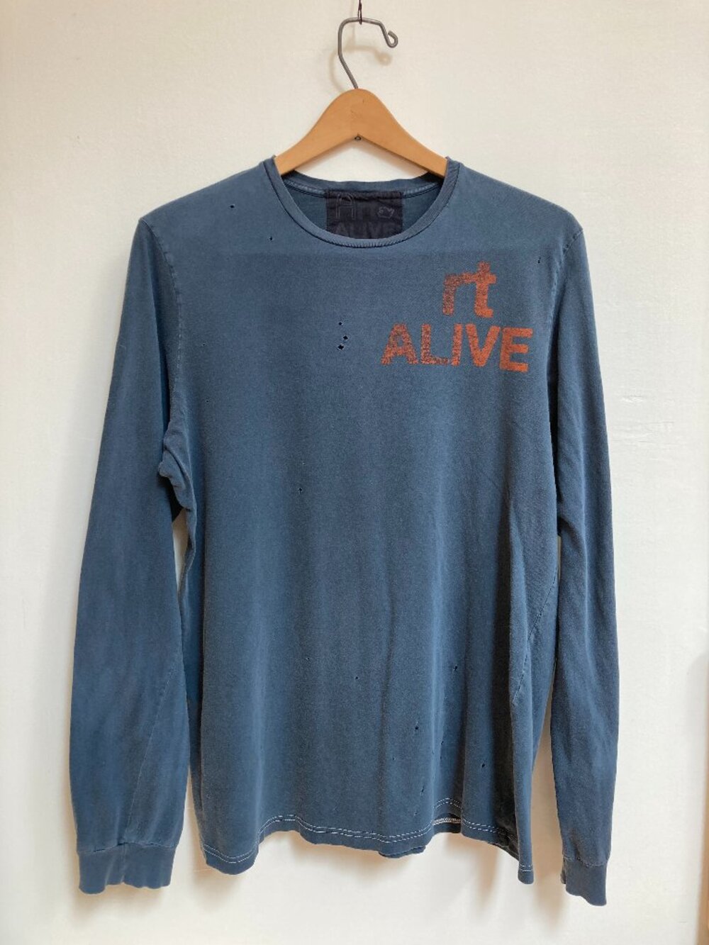 (RARE) FREECITY "Art Alive" Unisex Long Sleeve Tee in Blue, Size Large